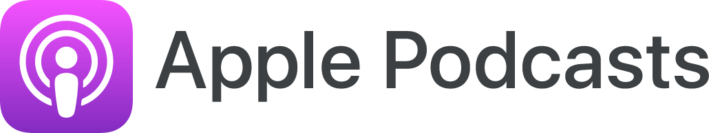The logo for apple podcasts is purple and white.