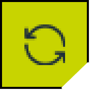 A pixel art icon of a circle with two arrows pointing in opposite directions