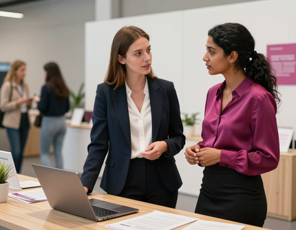 Mulheres colaborando na rede Nexella