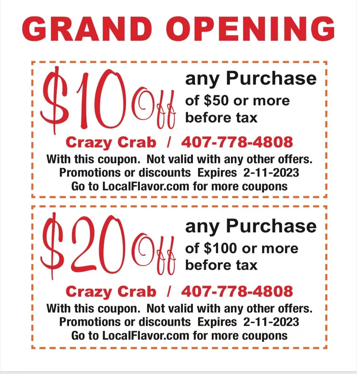 Crazy Crab, Kissimmee, FL