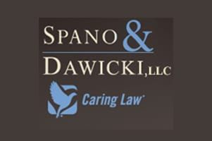 Logo for Spano & Dawicki, LLC: text over dove symbol, 