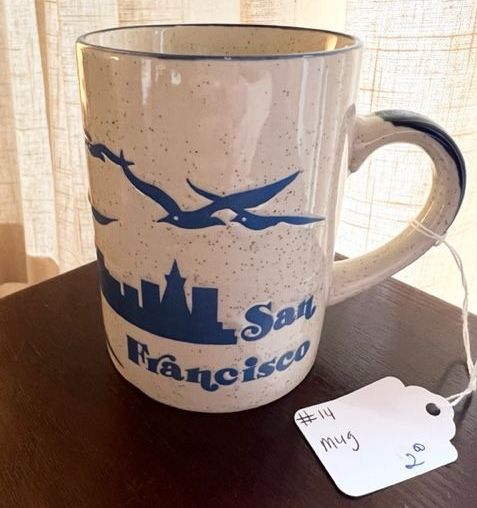 blue ceramic mug