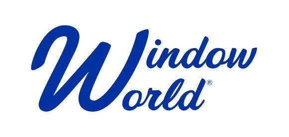 Window World logo in blue cursive lettering on a white background