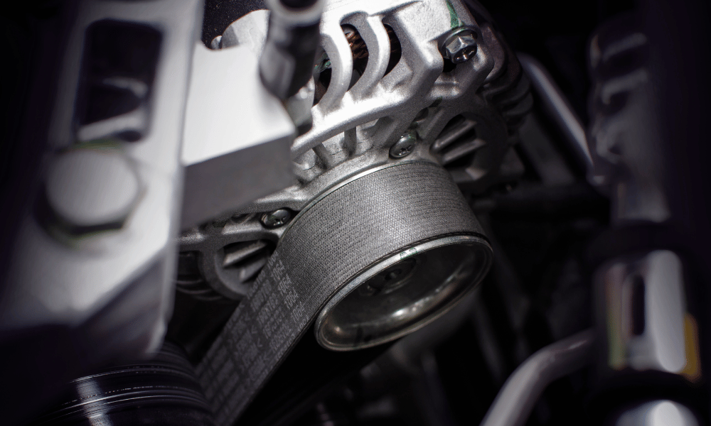 Close-up of tire tread showing wear pattern on vehicle