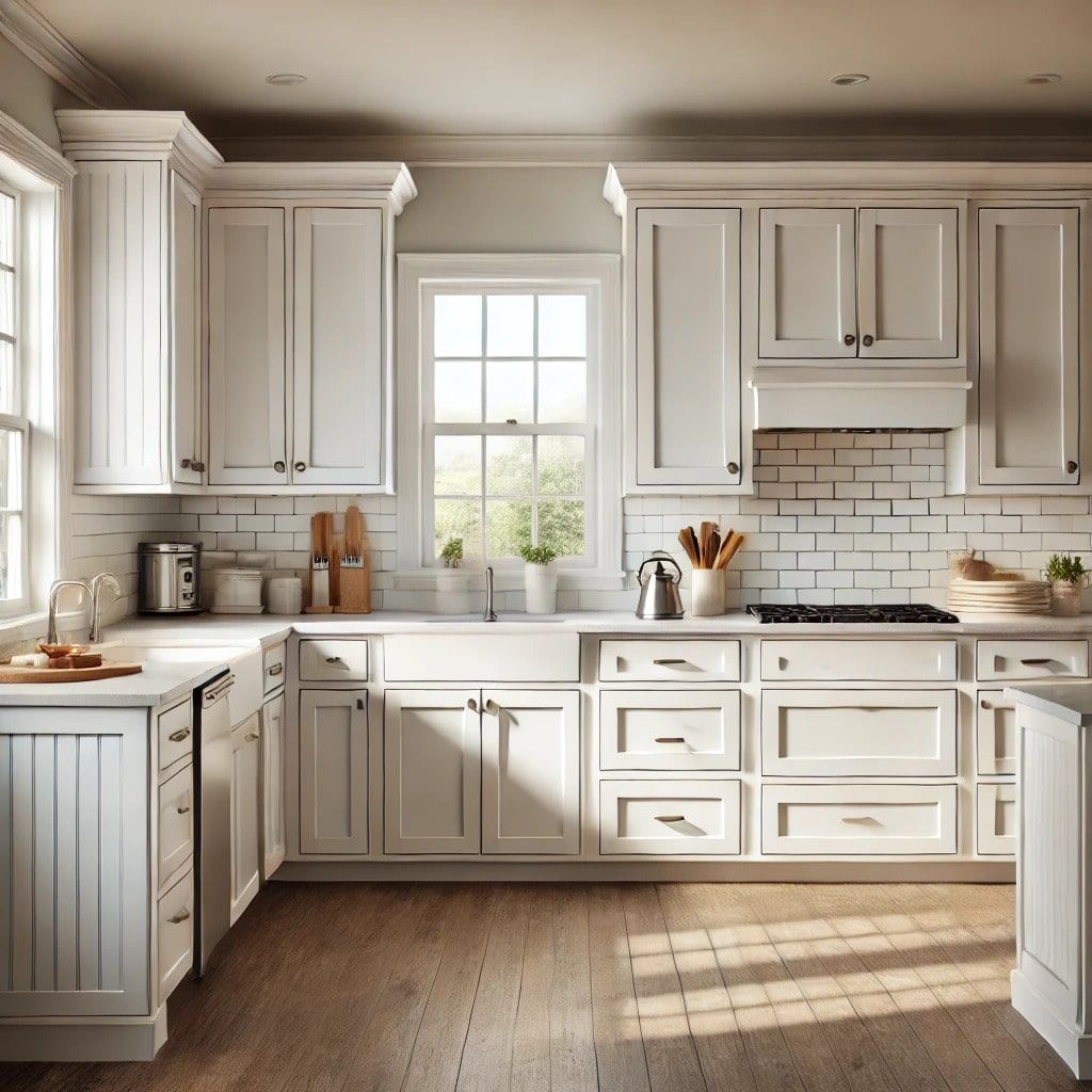 A kitchen with white cabinets and a sink in remodeled kitchen in Fairfax VA