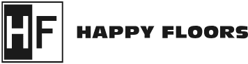 A black and white logo for happy floors