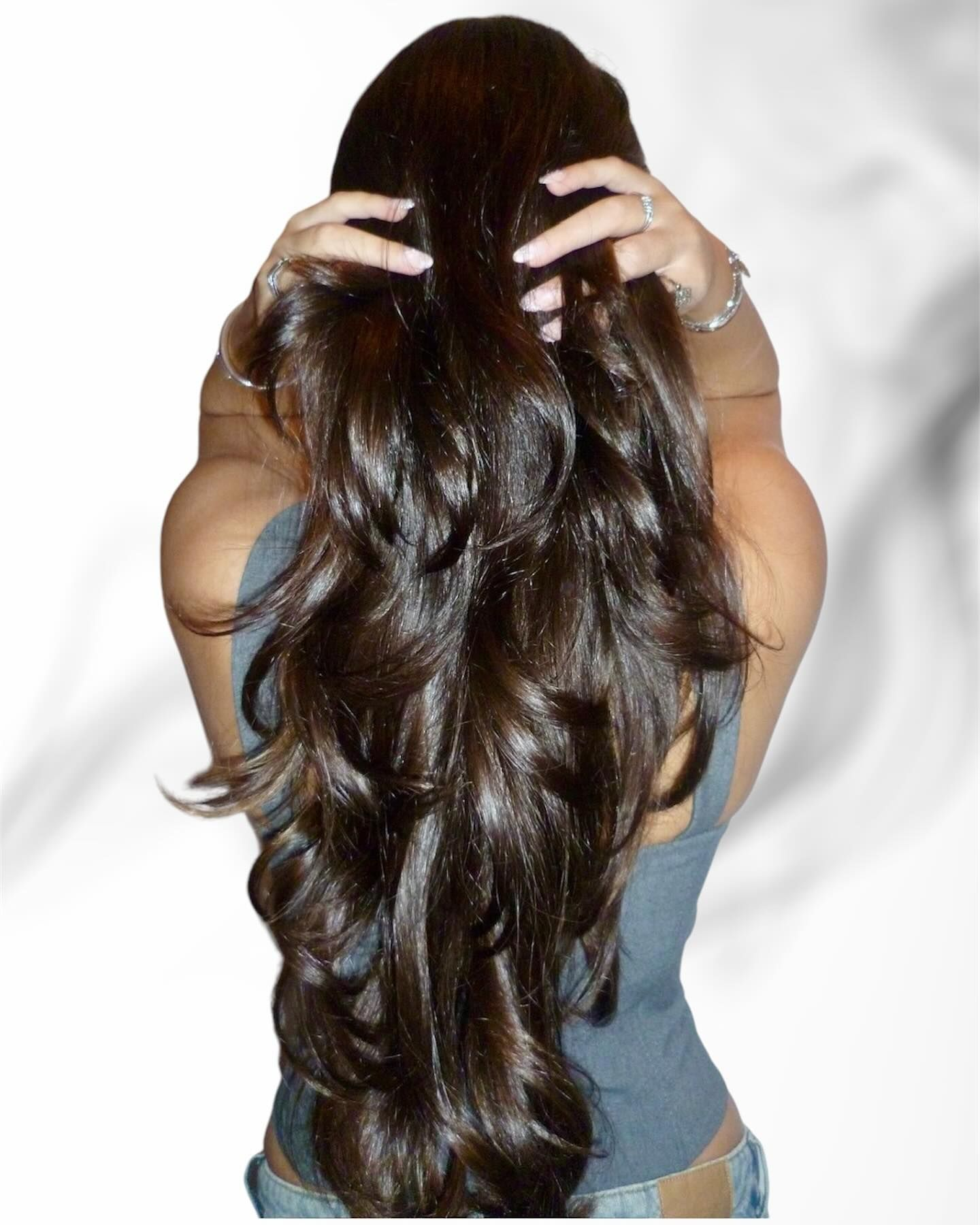 long wavy brown hair 
