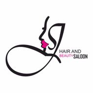 A logo for a hair and beauty salon with a woman 's face.