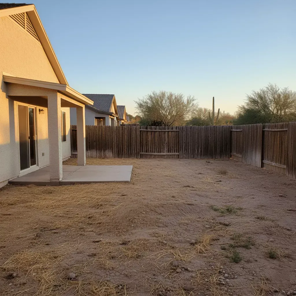 Before  putting green transformation Queen Creek backyard