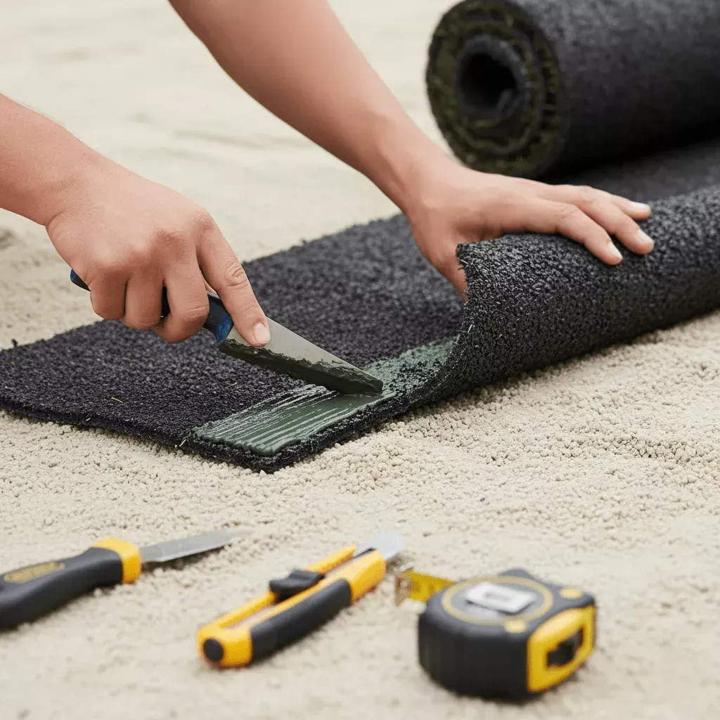 Professional artificial grass installation technique for commercial turf in Queen Creek AZ