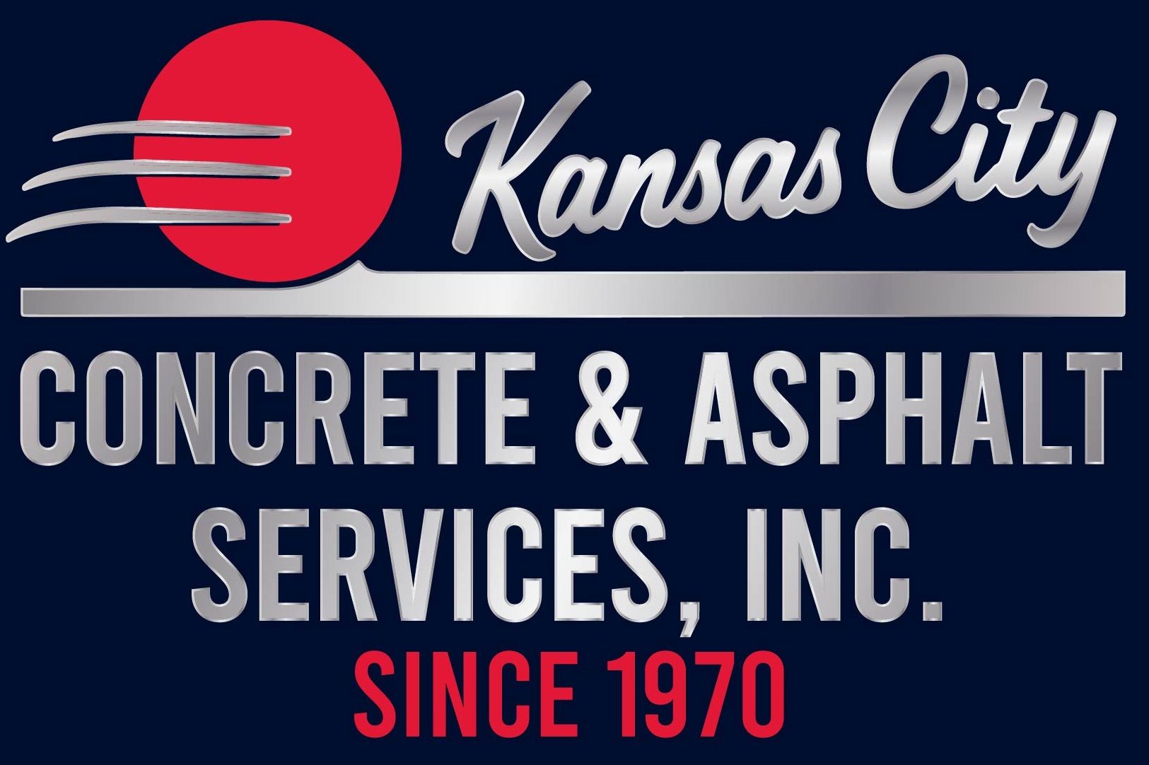 Logo: KC Concrete & Asphalt Services, Inc. with "Over 40 Years in Business" emblem.