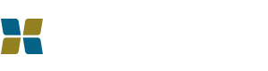 Logo with blue and gold geometric shape.