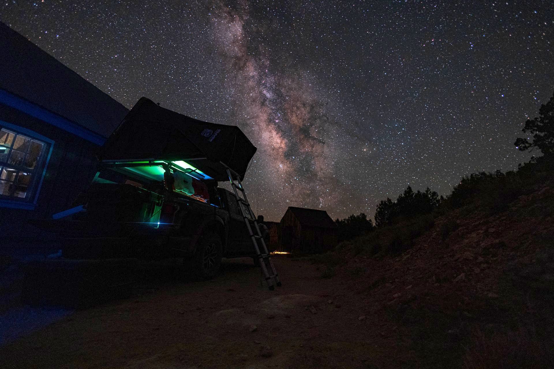 Overlanding under breathtaking dark skies, Grand canyon.