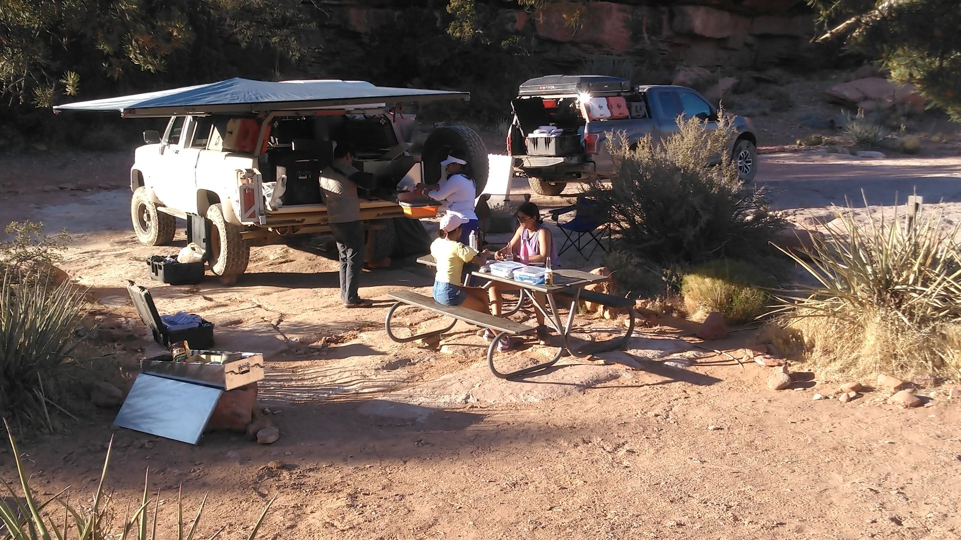 Overlanding truck packed with the right camping gear for family friendly adventure