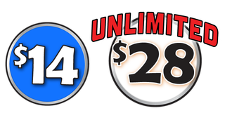 $14 in single wash circle and $28 for Unlimited