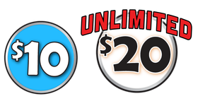 $10 in single wash circle and $20 for Unlimited