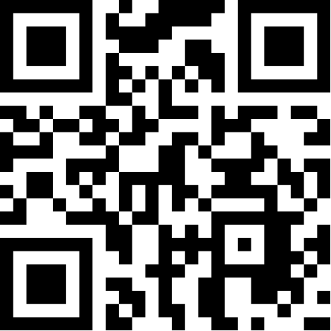 QR code: black and white square with complex pattern for digital information transfer.