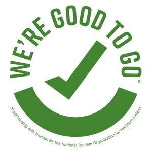 Green circular logo with a checkmark and the words “WE’RE GOOD TO GO”