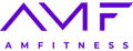 AMF Fitness logo in purple with stylized initials above the wordmark