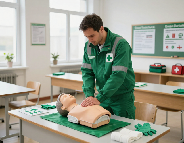 Volontari della Croce Verde di Lucca durante un corso di formazione