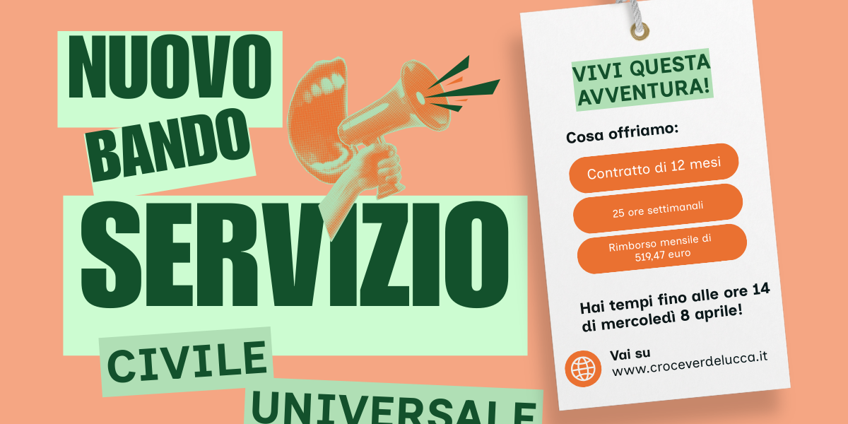 Servizio Civile Universale: bando 2026 contattate la Croce Verde di Lucca