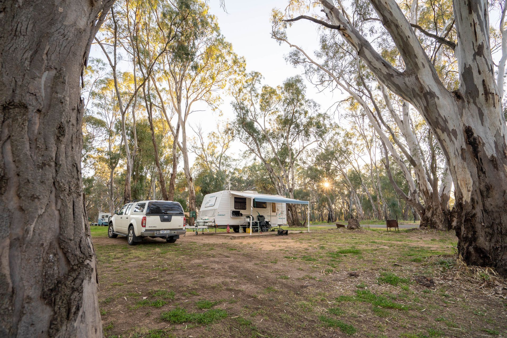 Powered site at Darlington Point Riverside Caravan Park
