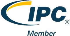 IPC Member logo in blue and gold text with a swoosh graphic