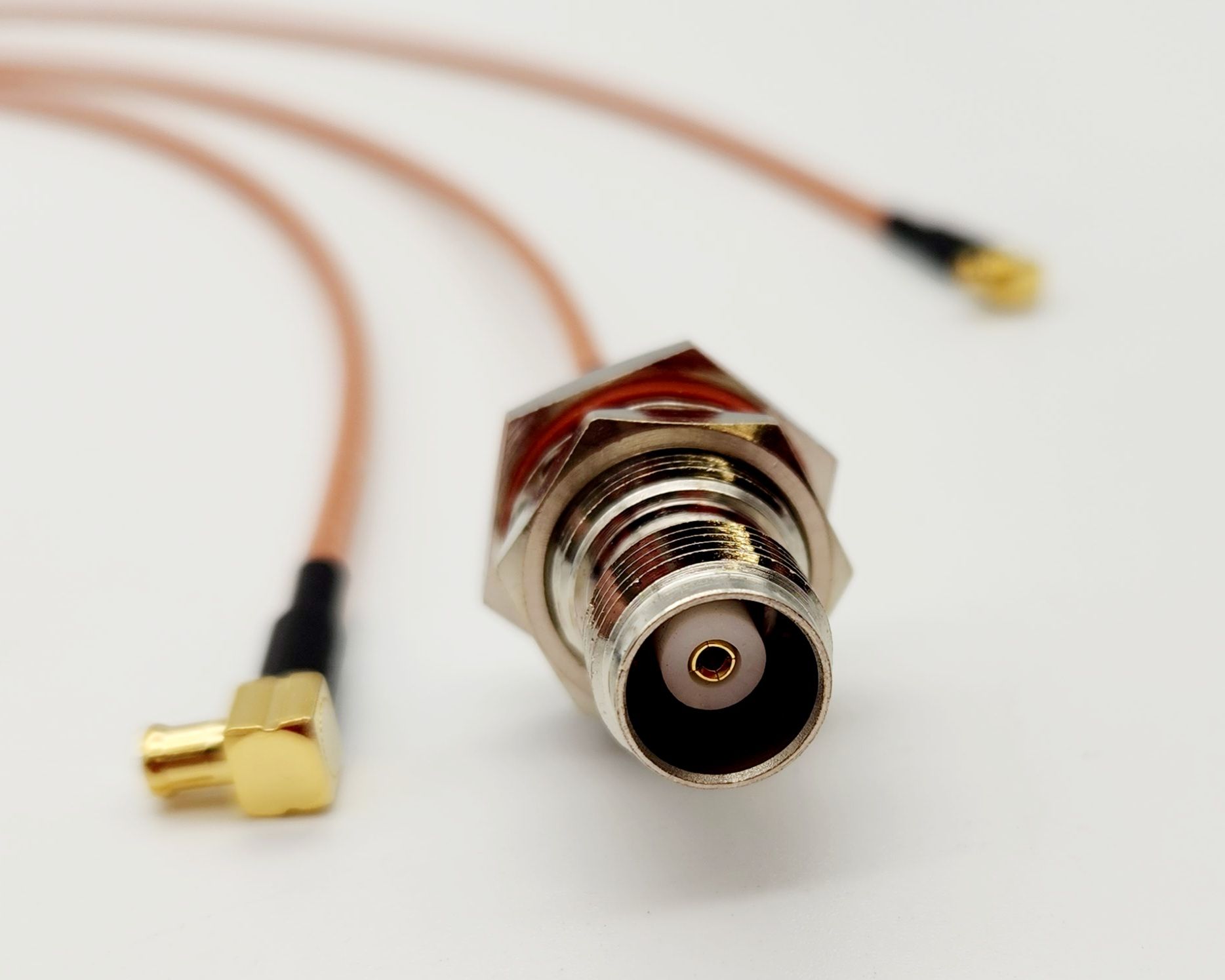 A close up of a female connector on a cable
