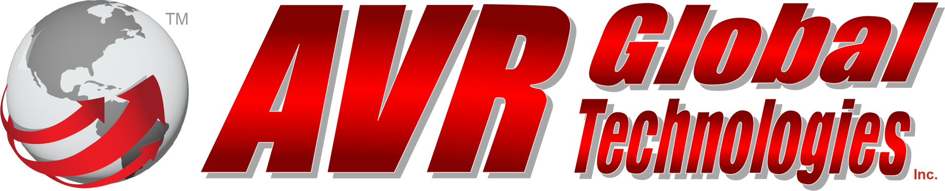 AVR Global Technologies logo with red globe and bold red text on white background