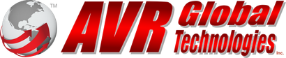 AVR Global Technologies logo with red globe and bold red text on white background