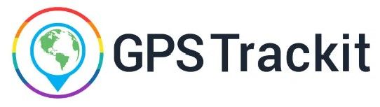 GPSTrackit logo with colorful circular globe icon and black text on white background