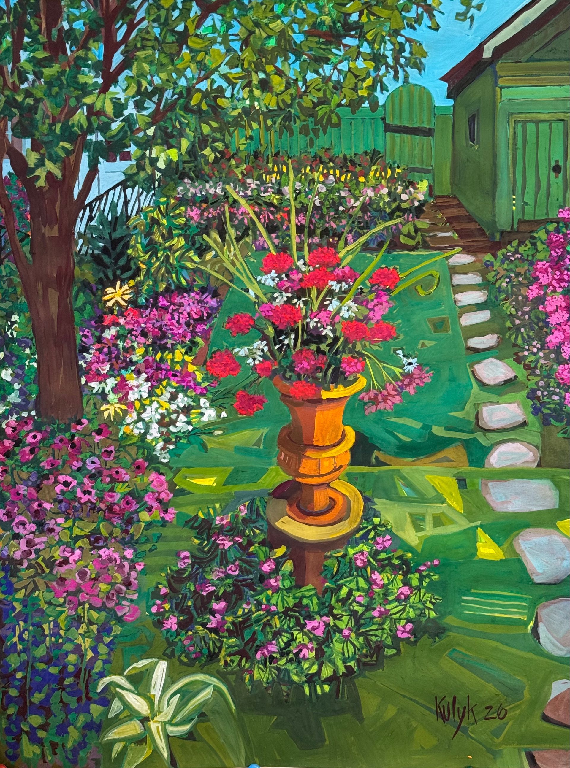 ©Karen Kulyk Toronto Garden, 494 Dovercourt Road, 2026
24”x18”, gouache on Arches Paper