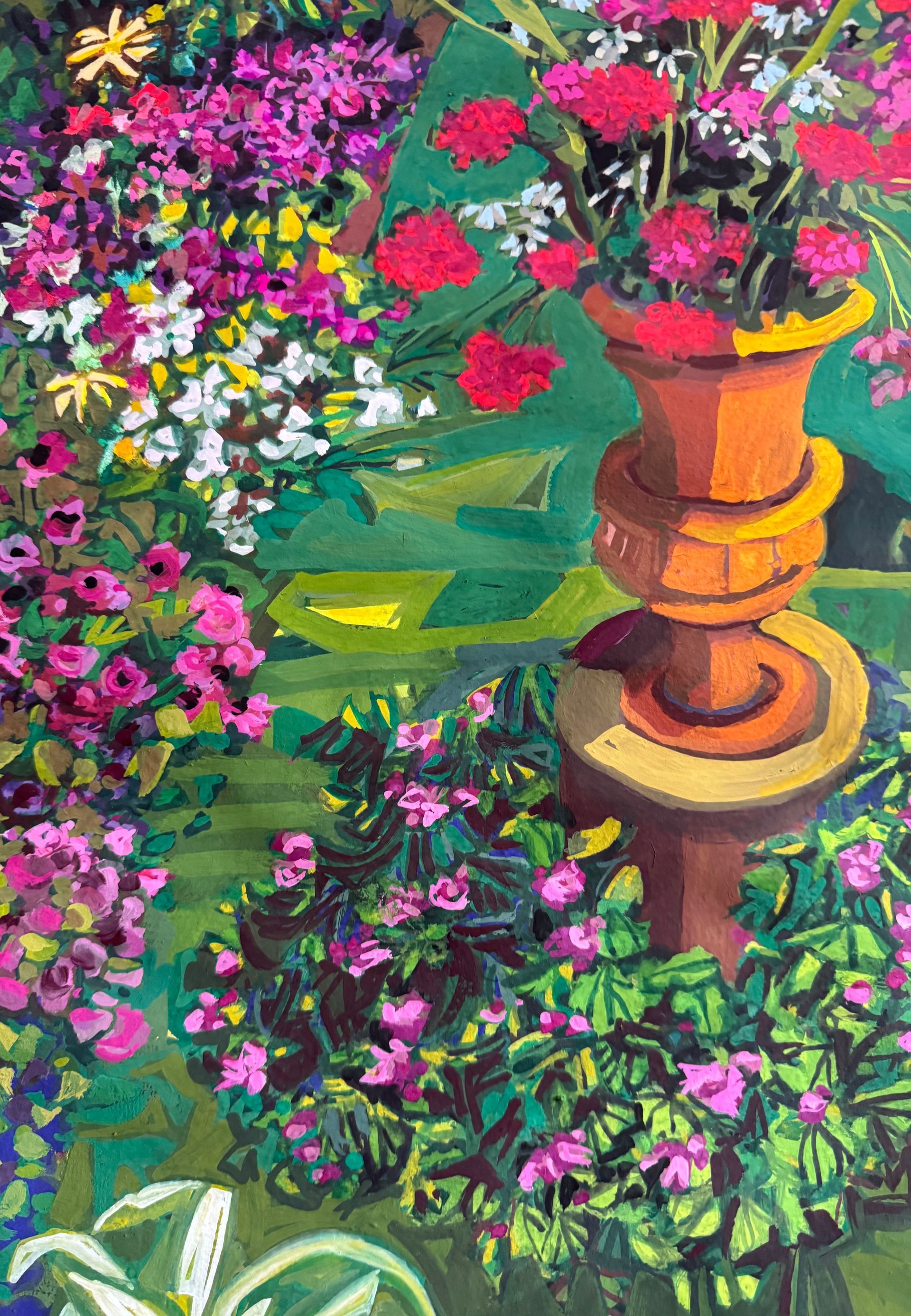 ©Karen Kulyk| colourful painting of a garden