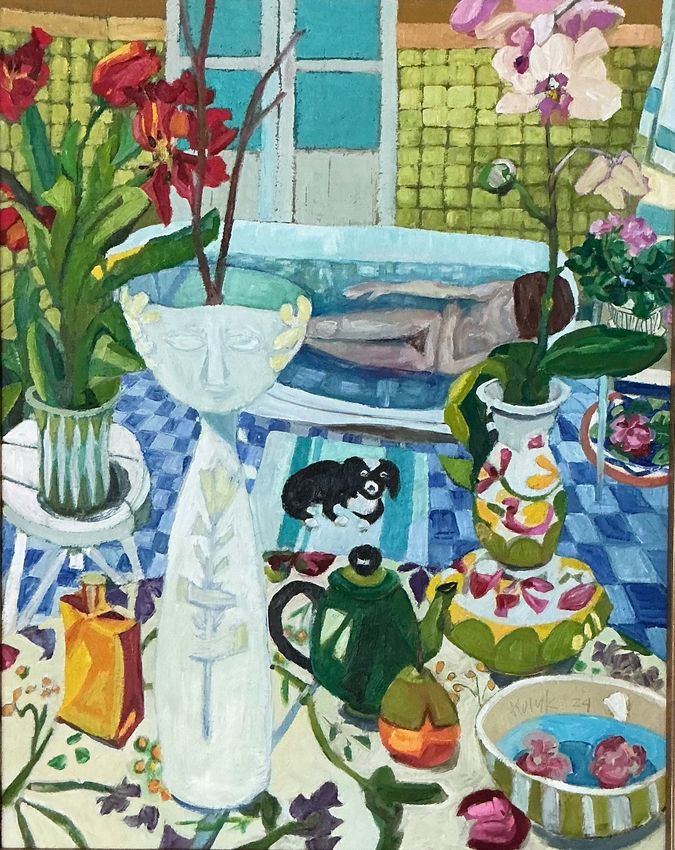 ©Karen Kulyk| colourful painting of a garden