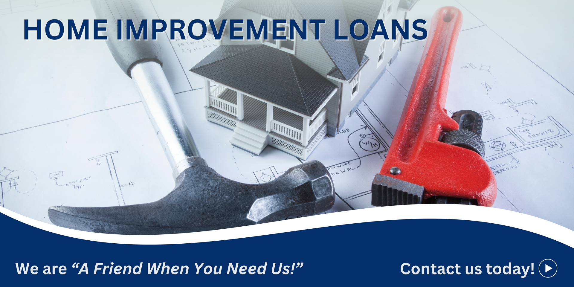 An ad for home improvement loans with a hammer and wrench
