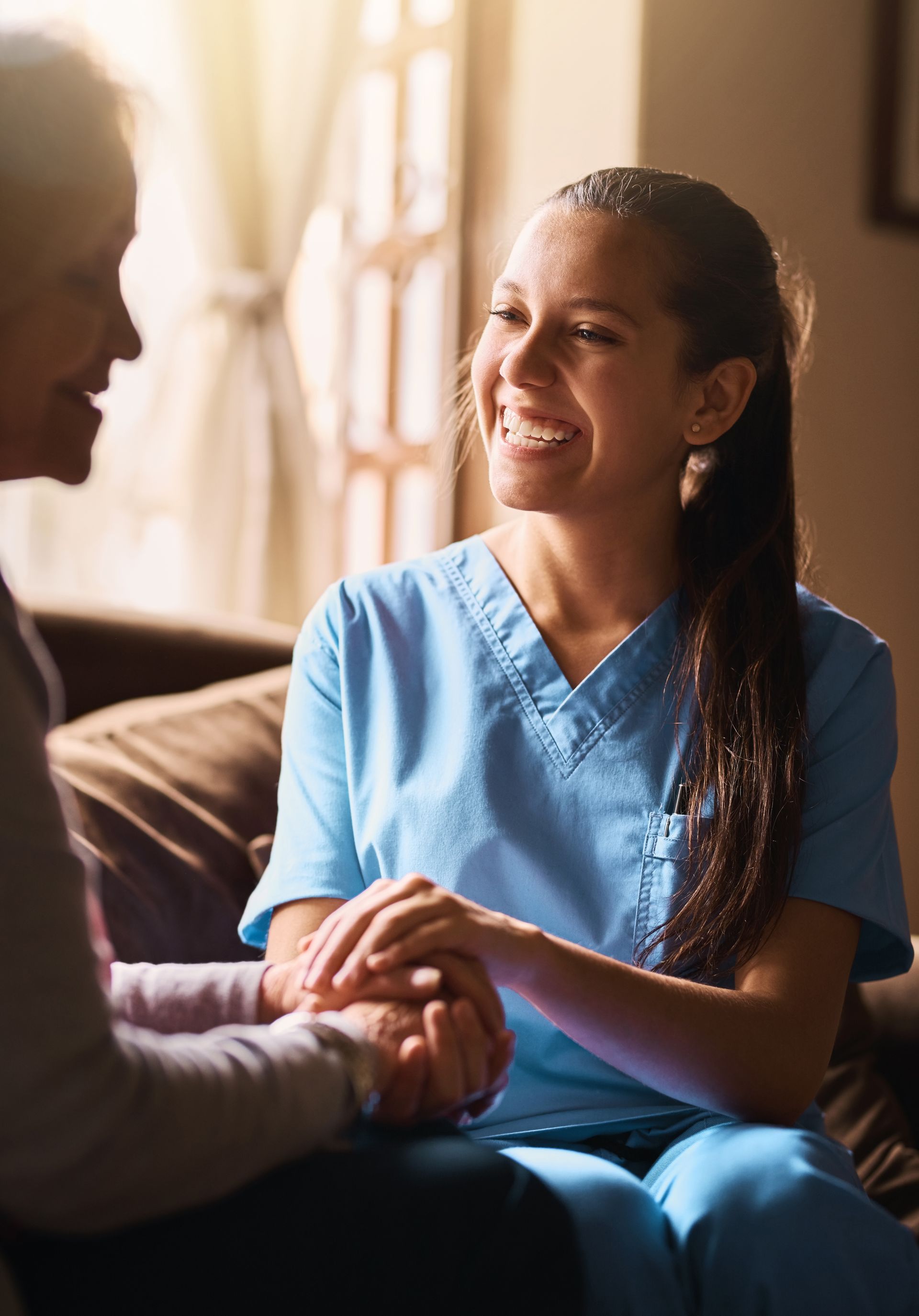 nurse smiling at patient