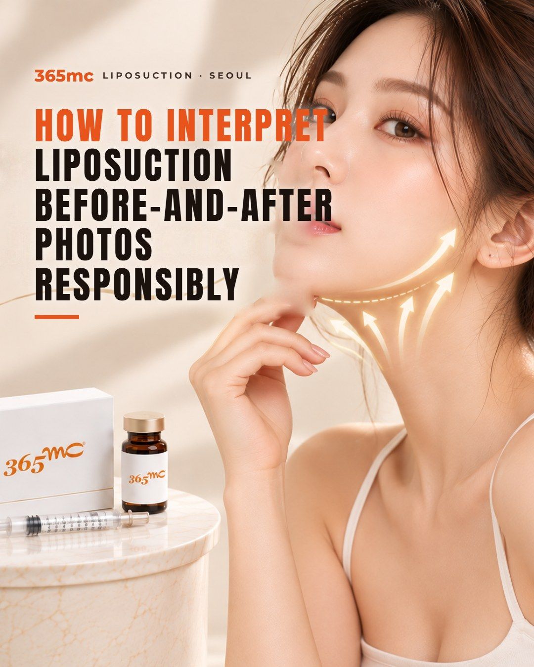 Comparing liposuction before-and-after photos with consistent lighting at 365mc Seoul