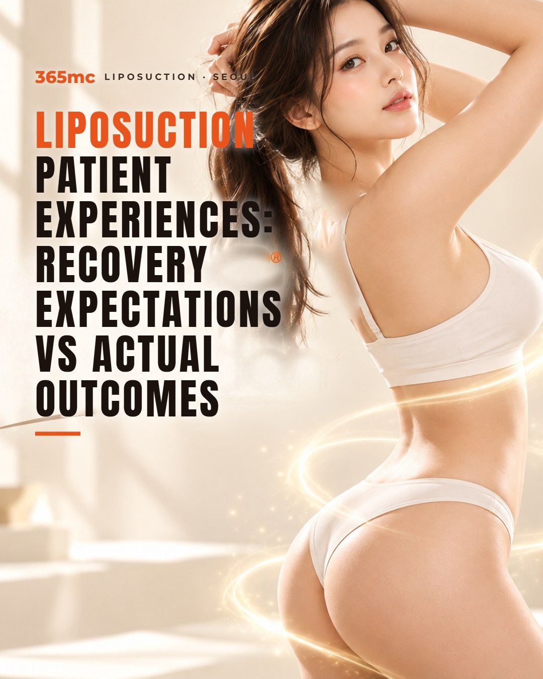 Patient resting in compression garment during liposuction recovery at 365mc Seoul