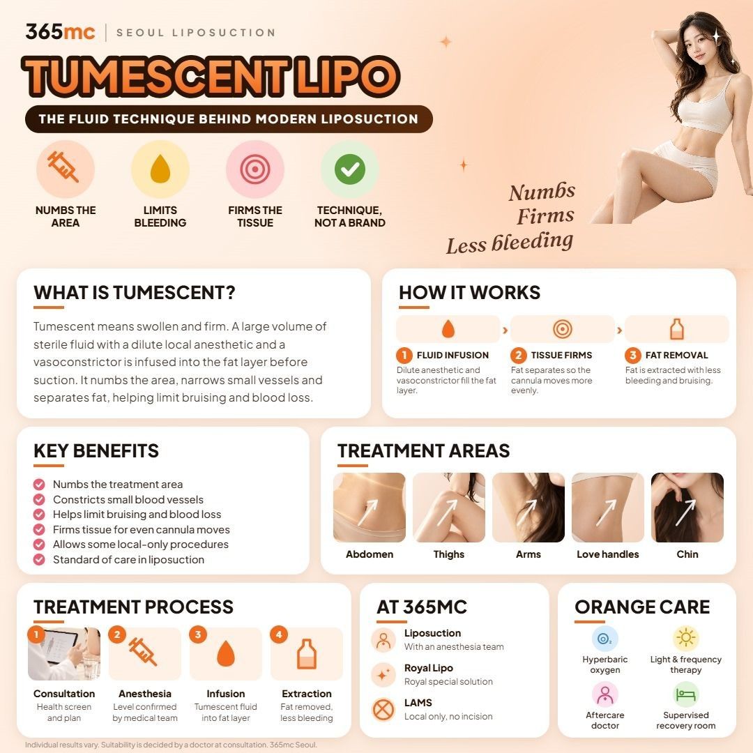 Tumescent Liposuction infographic - 365mc Seoul
