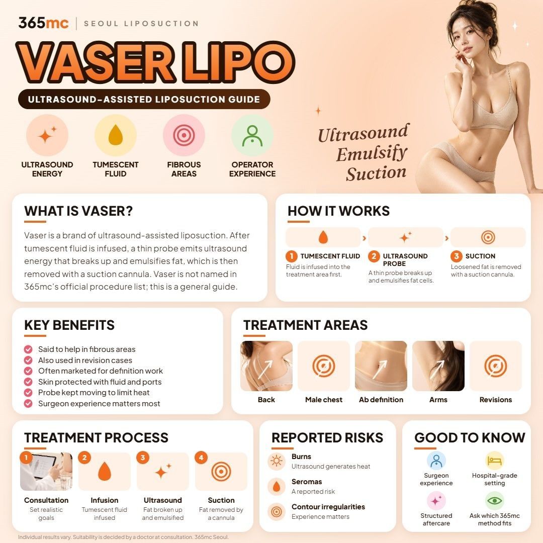 Vaser Liposuction infographic - 365mc Seoul