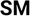 Black letters “SM” on a white background