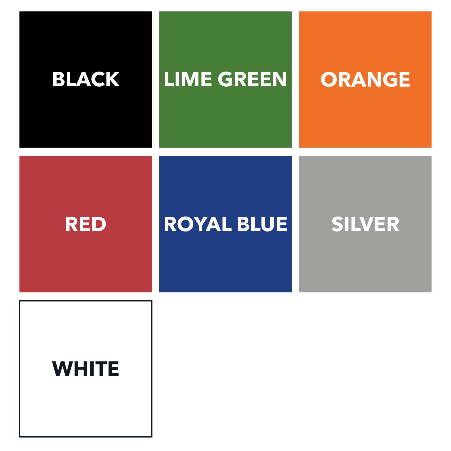 available colours