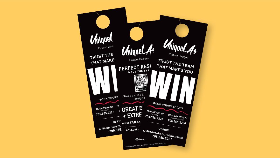 contest door hanger advertising a chance to win something