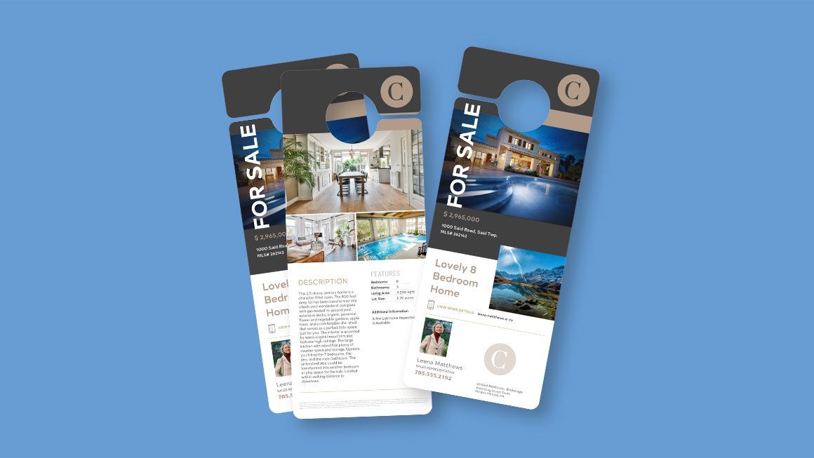 real estate door hanger advertising for sale listing