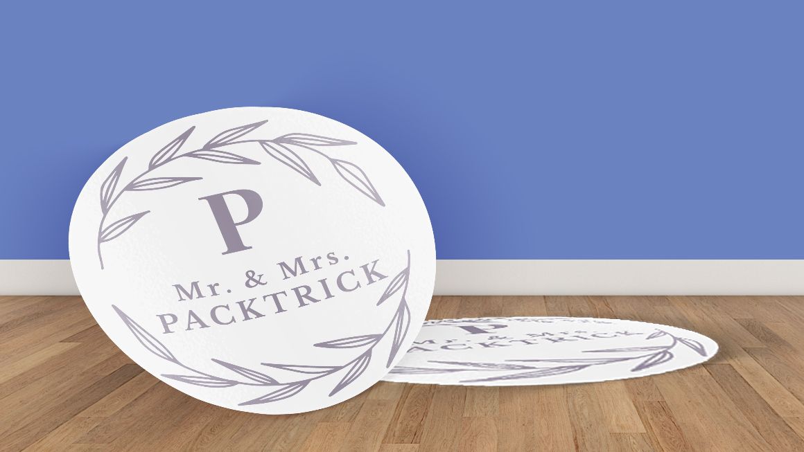round printed floor graphic for a wedding