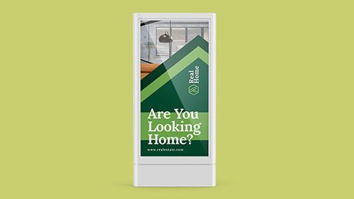 A sign that says `` are you looking home '' on a yellow background.