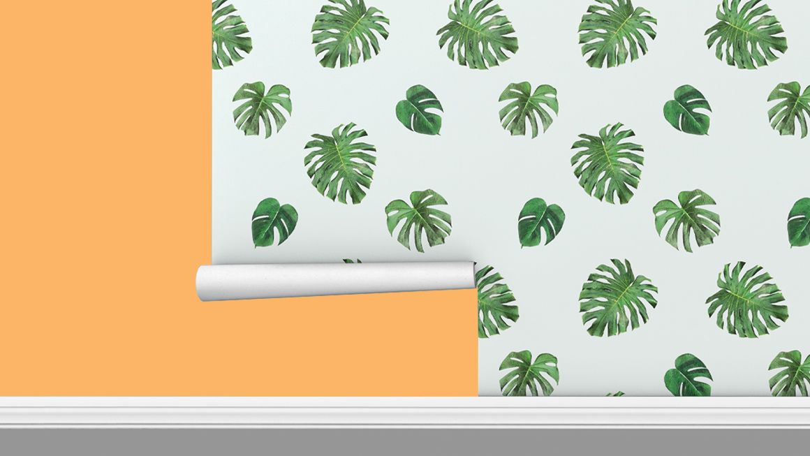wall graphics of green leaves