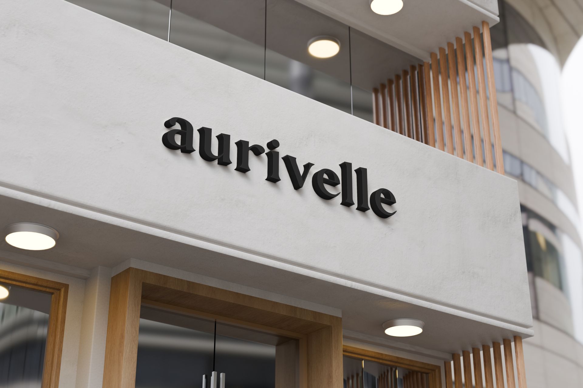 balck channel letters above storefront entrance spell out