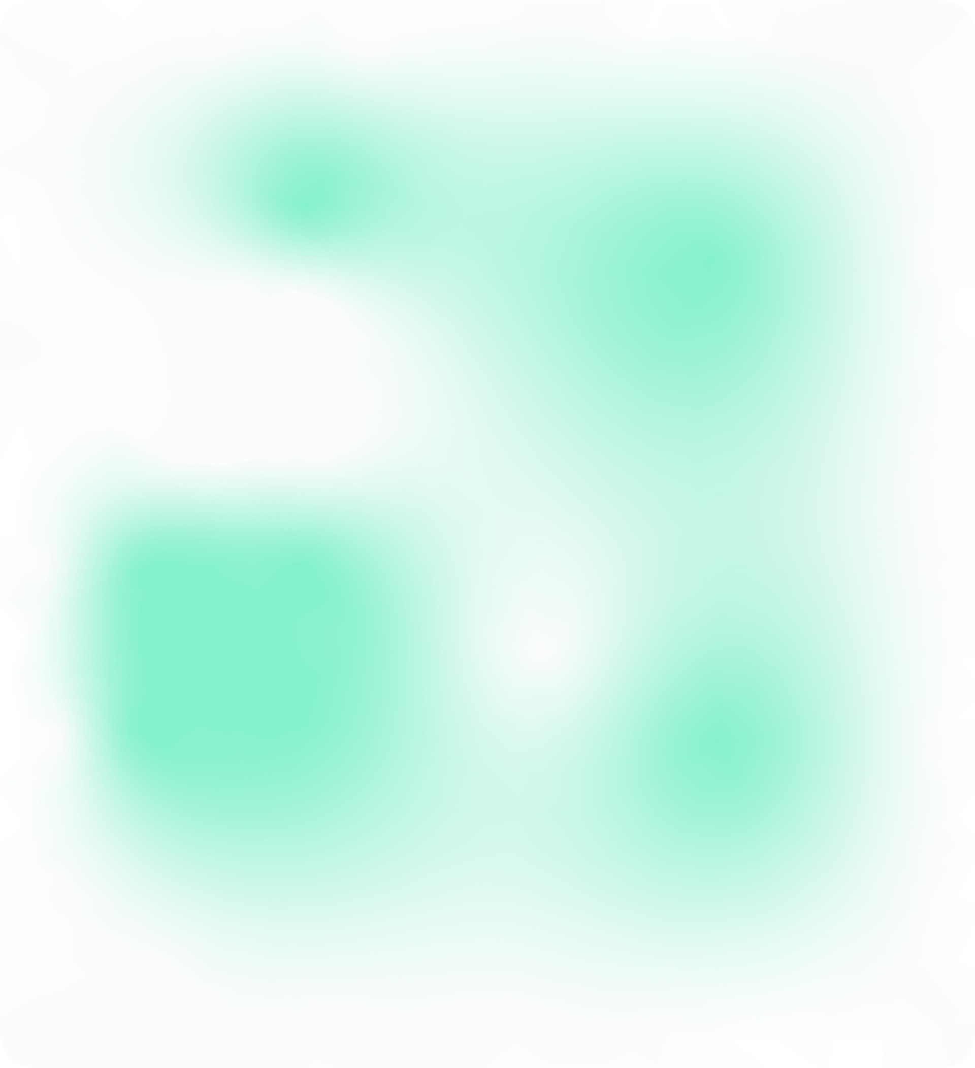 Fuzzy, light-green blobs against a white background; soft gradients create a blurred effect.