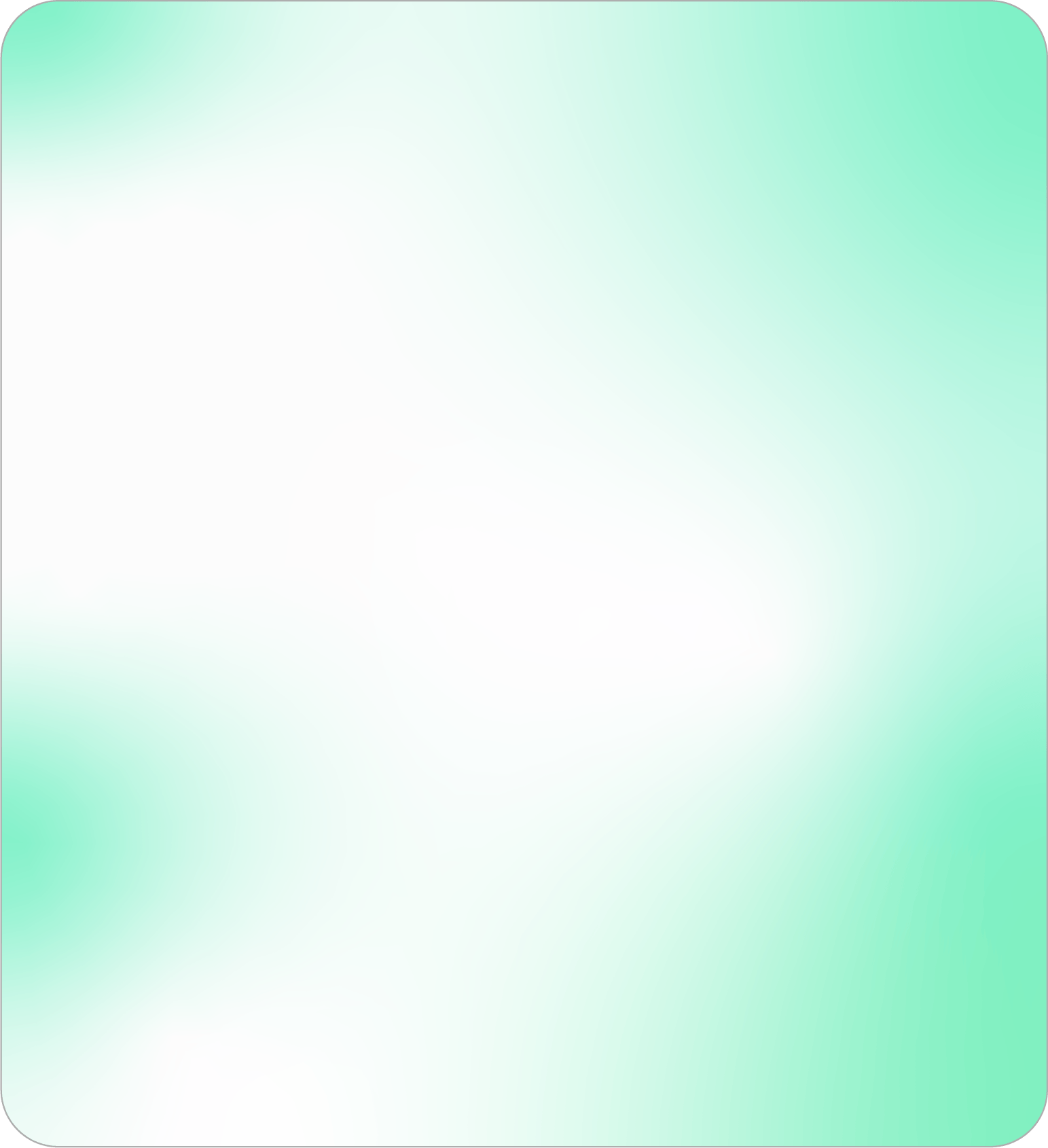 Rounded-corner, light green square with a soft gradient from white to green.